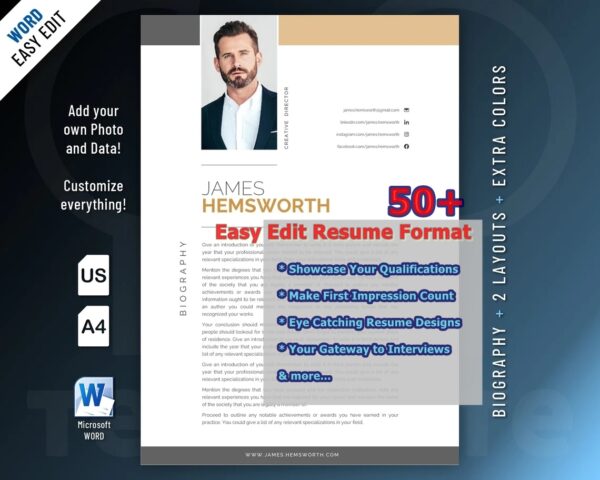 Resume CV format